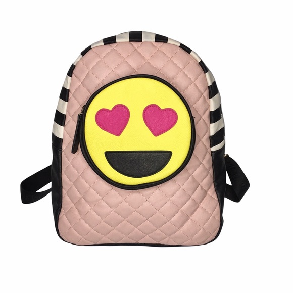 Betsey Johnson Handbags - LUV BETSEY by Betsey Johnson Happy Emoji Quilted Backpack Purse